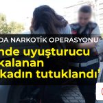 Polis ekipleri tarafından Samsun’un İlkadım ilçesinde gözaltına alınan genç kadın tutuklanırken görüntülendi.