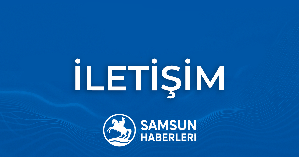 İletişim 1 Samsun Haberleri İletişim sayfası öne çıkan görseli, mavi dalgalı arka plan üzerinde büyük 'İletişim' yazısı ve alt kısımda Samsun Haberleri logosu.